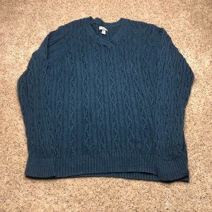 Croft & Barrow Sweater Adult Extra Large Blue Cable Knit Outdoors Casual Mens